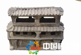 古代糧倉(cāng)陶制建筑模型